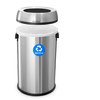 Alpine Industries Trash Can, Stainless Steel Brushed, Stainless Steel/Plastic ALP470-65L-R